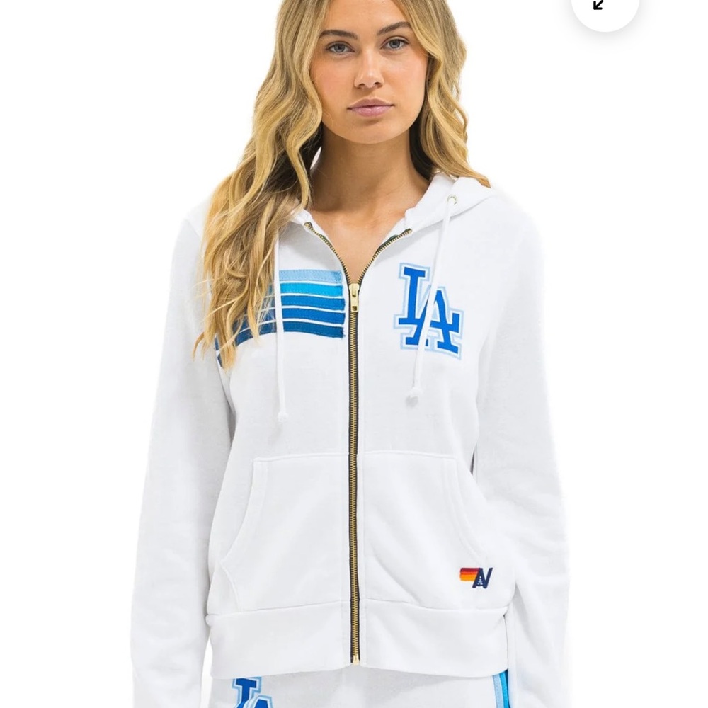 Aviator Nation Dodgers Five Stripe Zip Up